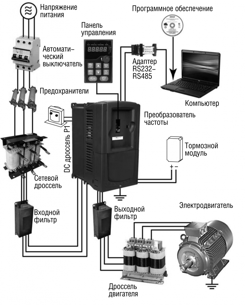 Частотный преобразователь для насоса скважины схема подключения